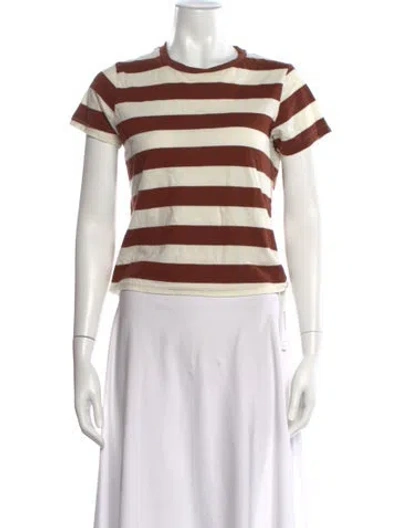 Pre-owned The Great Striped Crew Neck T-shirt In Black