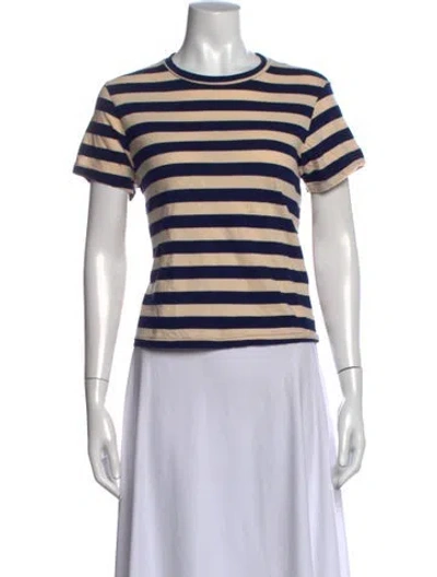 Pre-owned The Great Striped Crew Neck T-shirt In Grey
