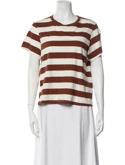 Pre-owned The Great Striped Crew Neck T-shirt In Multi