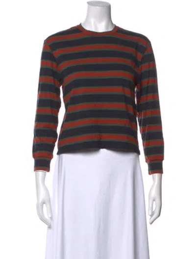 Pre-owned The Great Striped Crew Neck T-shirt In Multicolor