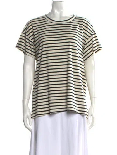 Pre-owned The Great Striped Crew Neck T-shirt W/ Tags In Black