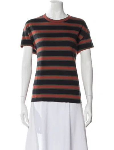 Pre-owned The Great Striped Crew Neck T-shirt W/ Tags In Blue