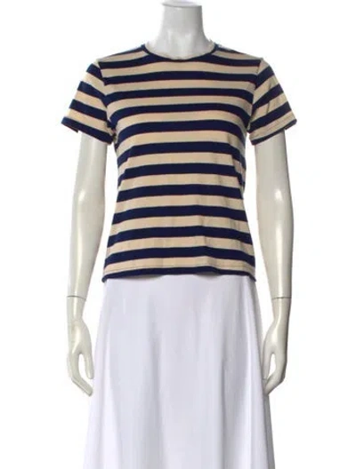 Pre-owned The Great Striped Crew Neck T-shirt W/ Tags In Blue