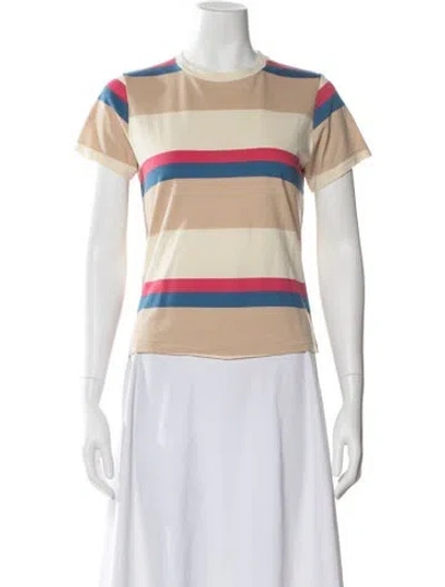 Pre-owned The Great Striped Crew Neck T-shirt W/ Tags In Neutral