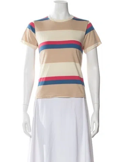 Pre-owned The Great Striped Crew Neck T-shirt W/ Tags In Neutral