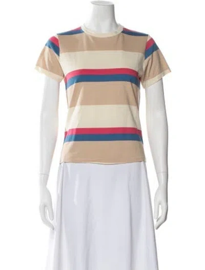Pre-owned The Great Striped Crew Neck T-shirt W/ Tags In Neutral