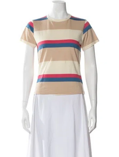 Pre-owned The Great Striped Crew Neck T-shirt W/ Tags In Neutral
