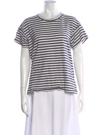 Pre-owned The Great Striped Crew Neck T-shirt In White