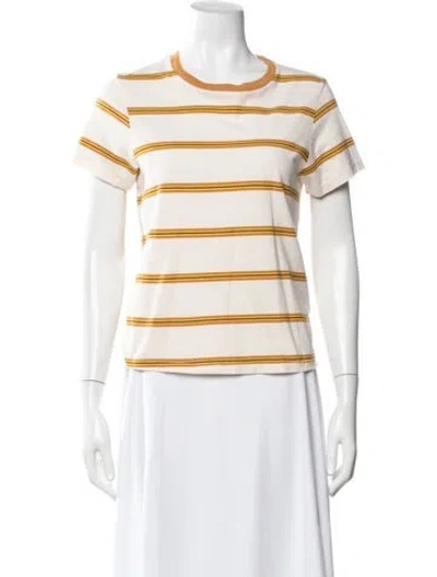 Pre-owned The Great Striped Crew Neck T-shirt In White