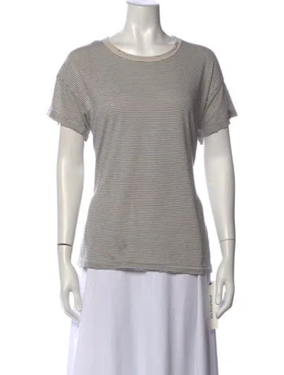 Pre-owned The Great Striped Crew Neck T-shirt In White