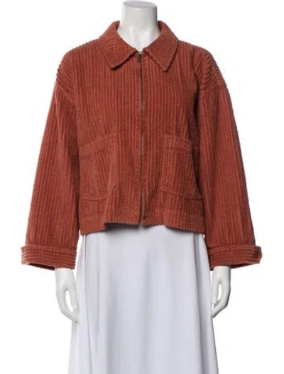 Pre-owned The Great Striped Jacket In Orange