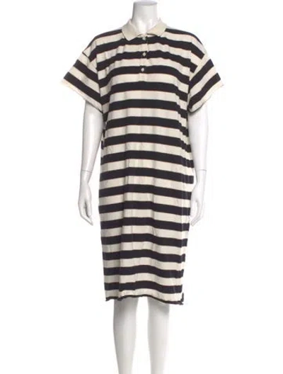 Pre-owned The Great Striped Knee-length Dress In Black