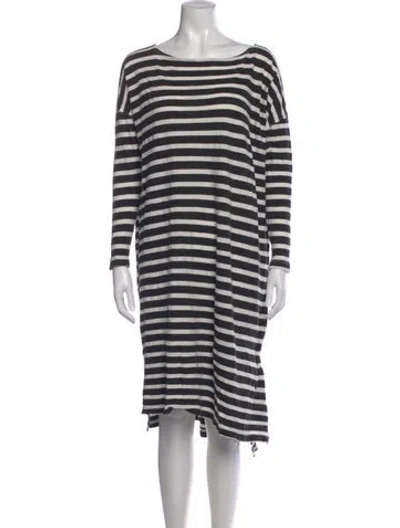 Pre-owned The Great Striped Knee-length Dress In Black