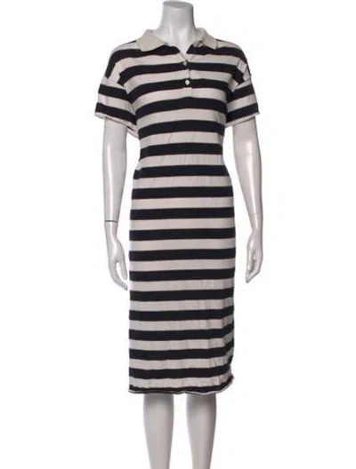 Pre-owned The Great Striped Knee-length Dress In Black