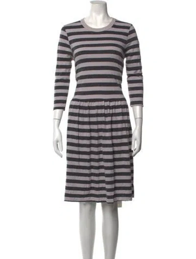 Pre-owned The Great Striped Knee-length Dress In Black/neutrals