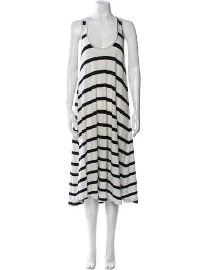 Pre-owned The Great Striped Knee-length Dress In White