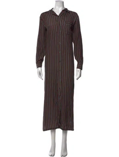 Pre-owned The Great Striped Long Dress In Black