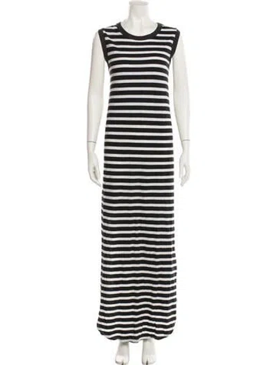 Pre-owned The Great Striped Long Dress In Gray