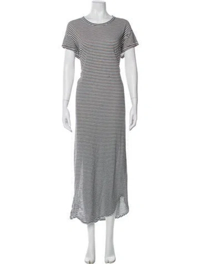 Pre-owned The Great Striped Long Dress In Gray