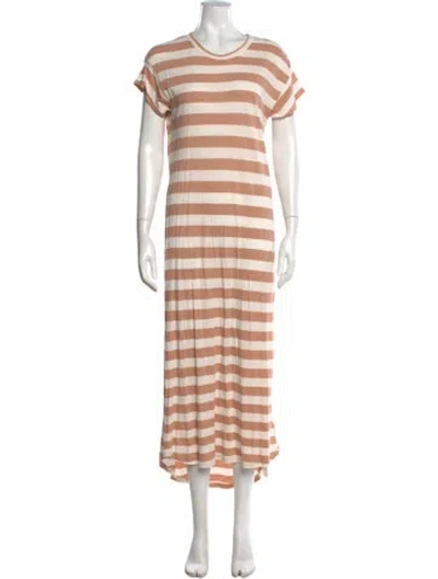 Pre-owned The Great Striped Long Dress In Neutrals