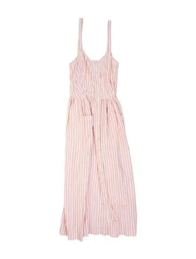 Pre-owned The Great Striped Long Dress In Pink