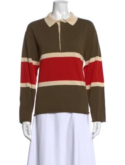 Pre-owned The Great Striped Long Sleeve Polo In Multi