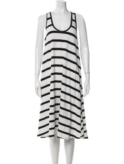 Pre-owned The Great Striped Midi Length Dress In Neutral