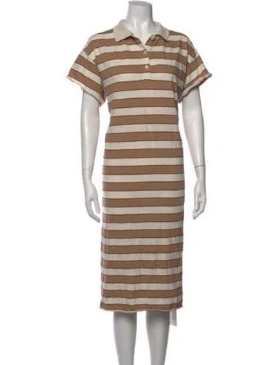 Pre-owned The Great Striped Midi Length Dress In Neutrals
