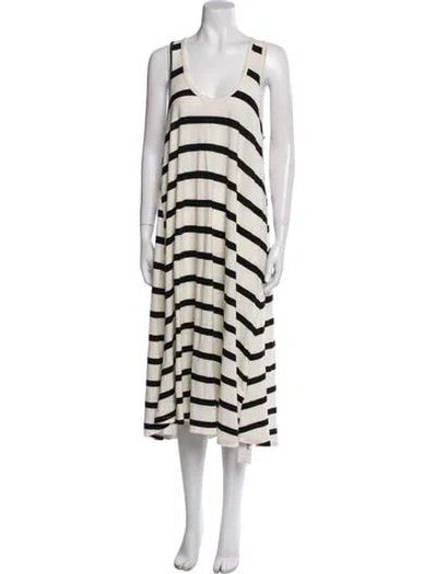 Pre-owned The Great Striped Midi Length Dress In White