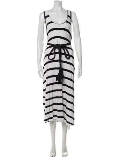 Pre-owned The Great Striped Midi Length Dress In White