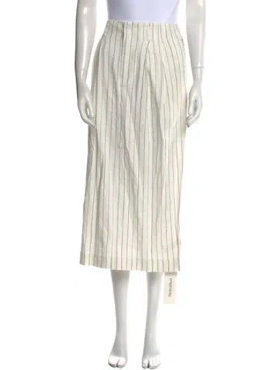 Pre-owned The Great Striped Midi Length Skirt In White