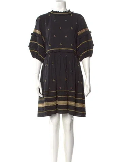 Pre-owned The Great Striped Mini Dress In Black