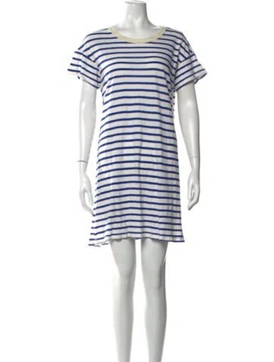 Pre-owned The Great Striped Mini Dress In Black