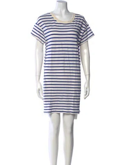 Pre-owned The Great Striped Mini Dress In Neutrals
