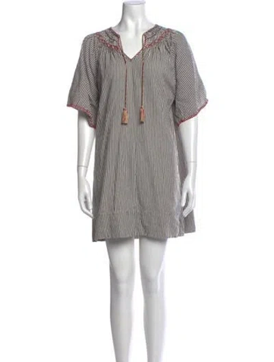 Pre-owned The Great Striped Mini Dress In White