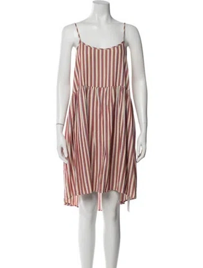 Pre-owned The Great Striped Mini Dress In White