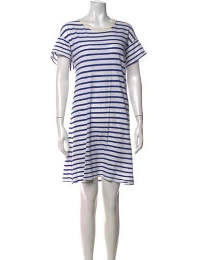 Pre-owned The Great Striped Mini Dress In White