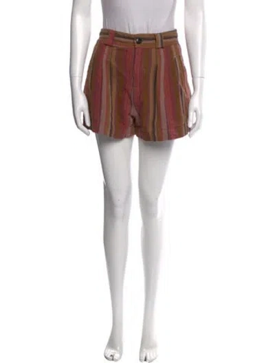 Pre-owned The Great Striped Mini Shorts In Neutral