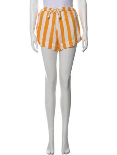 Pre-owned The Great Striped Mini Shorts In Neutral