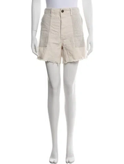 Pre-owned The Great Striped Mini Shorts In Neutrals