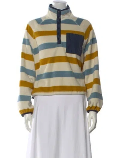 Pre-owned The Great Striped Mock Neck Sweater In Multi