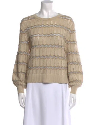 Pre-owned The Great Striped Scoop Neck Sweater In Neutral