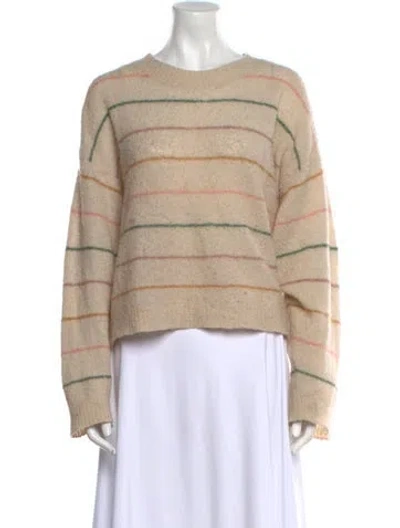 Pre-owned The Great Striped Scoop Neck Sweater In Neutral