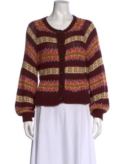 Pre-owned The Great Striped Scoop Neck Sweater In Red