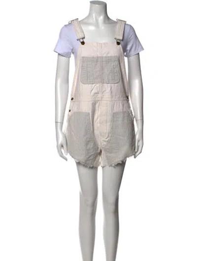 Pre-owned The Great Striped Square Neckline Overalls In Multicolor