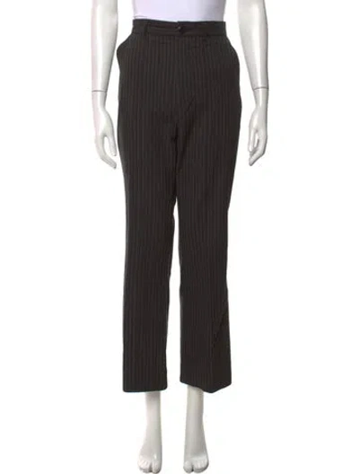 Pre-owned The Great Striped Straight Leg Pants In Black