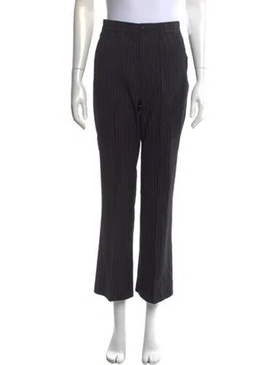 Pre-owned The Great Striped Straight Leg Pants In Black
