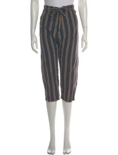 Pre-owned The Great Striped Straight Leg Pants In Blue