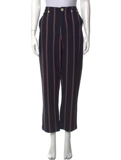 Pre-owned The Great Striped Straight Leg Pants In Blue