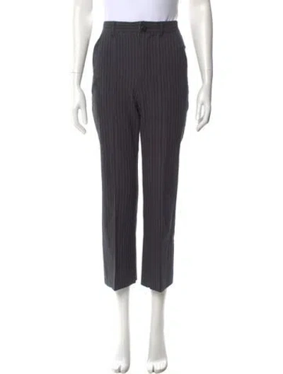 Pre-owned The Great Striped Straight Leg Pants In Gray